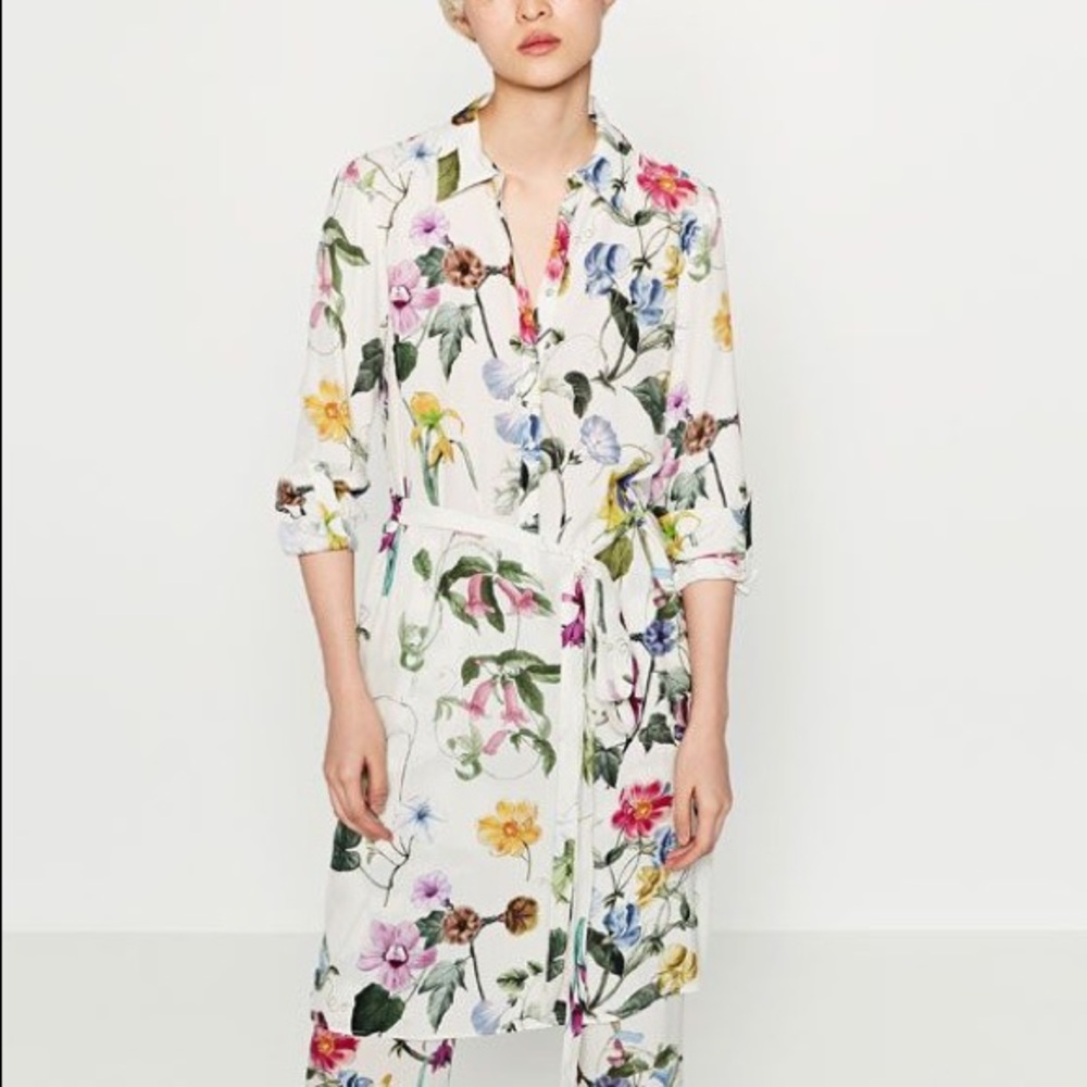 ISO zara floral print tunic dress